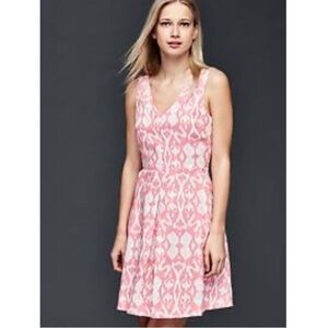 GAP Pink Linen Batik Fit & Flare Dress